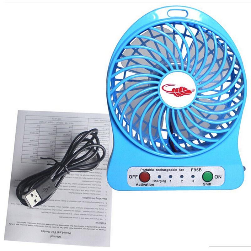 Rechargeable 3 Mode Portable Mini Fan USB Lithium Battery