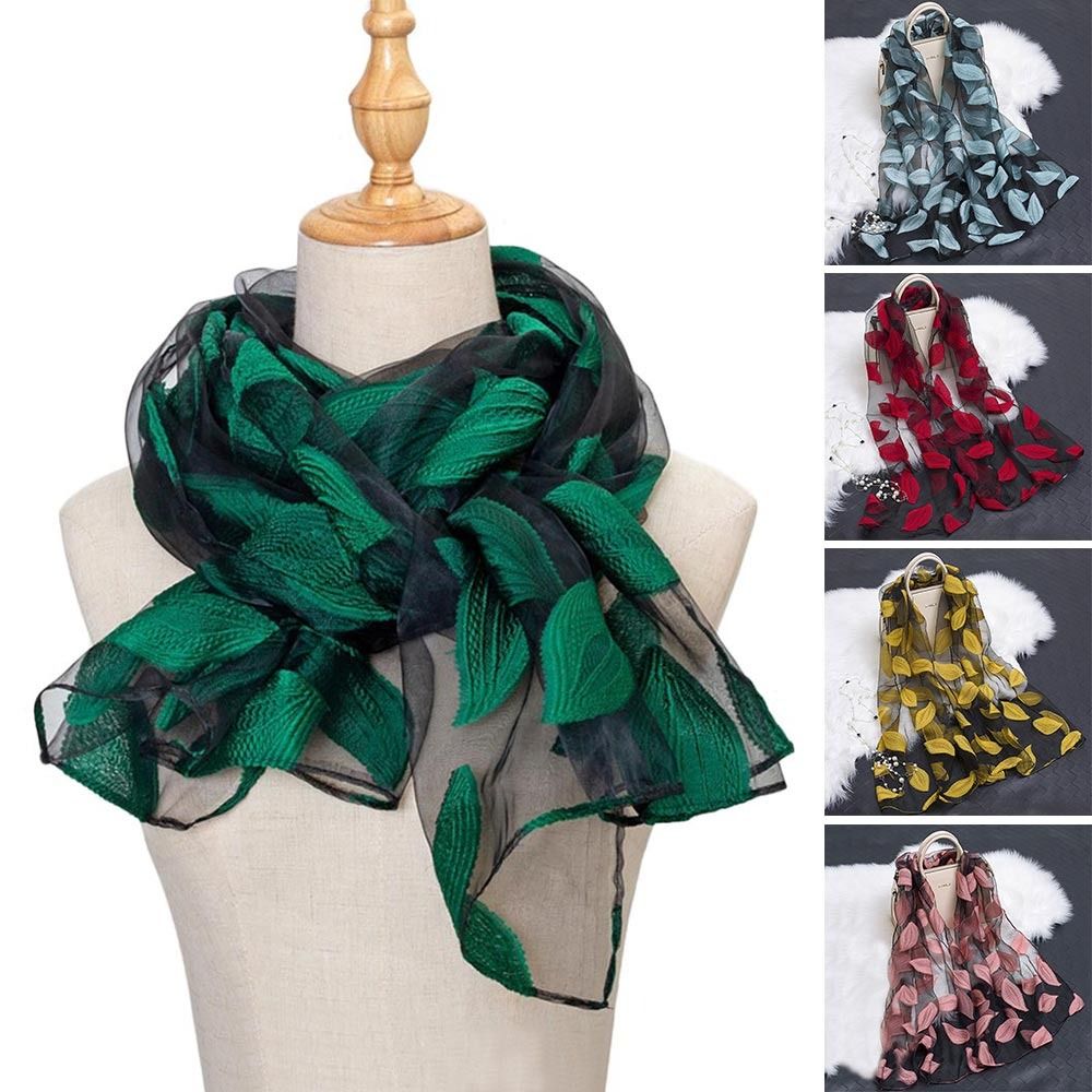 Summer Lightweight Silk Scarf Soft Breathable Sheer Wrap Organza Gauze Anti-UV Bandana Women