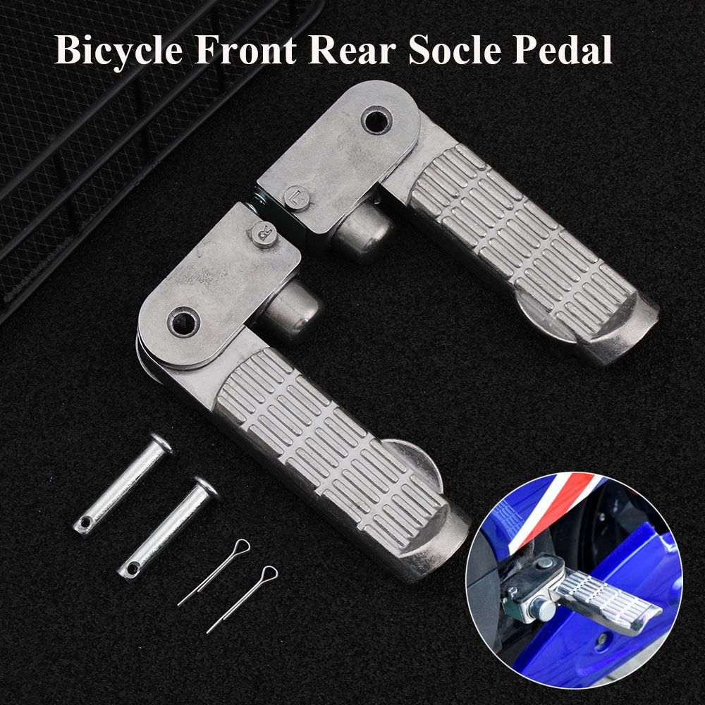 1pc/1pair Accessories Aluminum Alloy Rear Socle Pedal Rest Pegs Electric Bicycle Pedals Axle Foot Pegs Bicycle Front Pedal