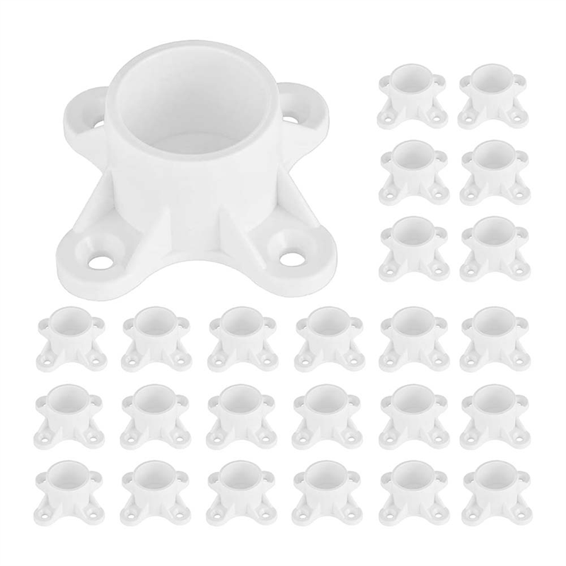 NAMUNY 25 Packs 1/2 Inch PVC Flange Table Leg Cap Fittings Furniture Screw Tab Caps for Building Furniture Support Feet Making