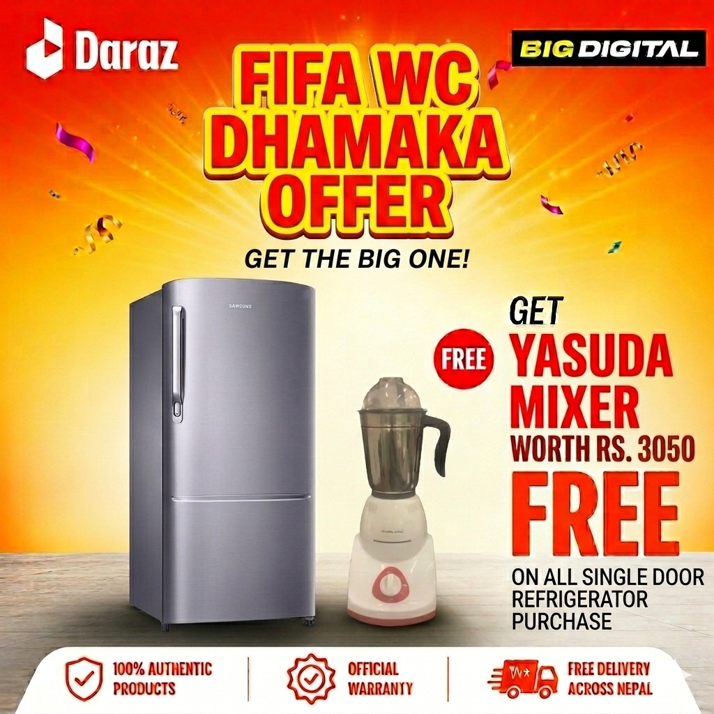 Sansui Refrigerator 135 Ltrs SPM135SW - Big Digital + Free Yasuda Mixer