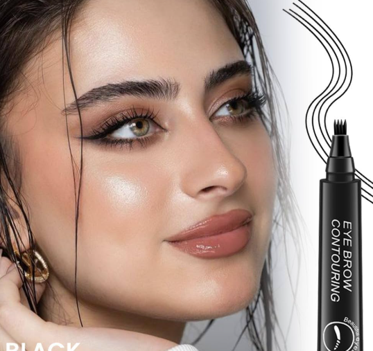 1 Piece SUAKE 4-Tip Eyebrow Contouring Pen - Natural Hair Stroke Brow Tint | Waterproof & Long-Lasting
