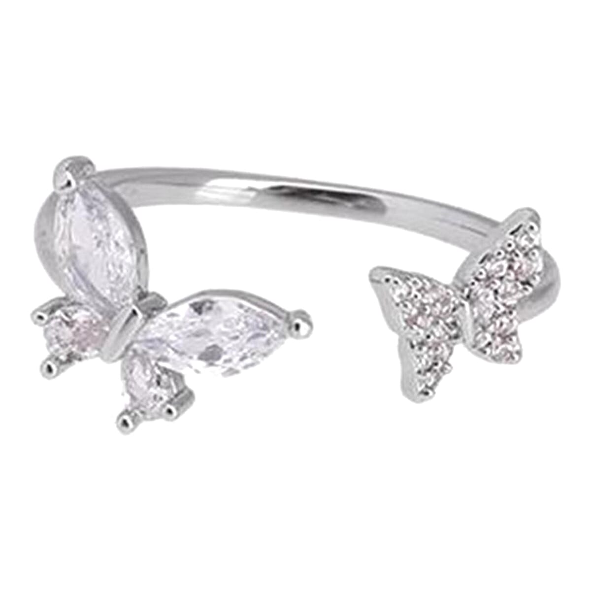 Enacolor Luxury Zircon Butterfly Rings Adjust Female Open Rings for Girl New Korean Ins