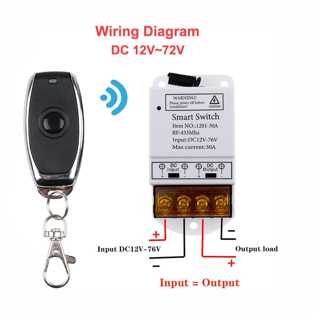 NEW Universal DC 12V 24V 76V 30A Remote Relay 433Mhz Remote Control Wireless Switch On Off Used for Smart home appliances/Light