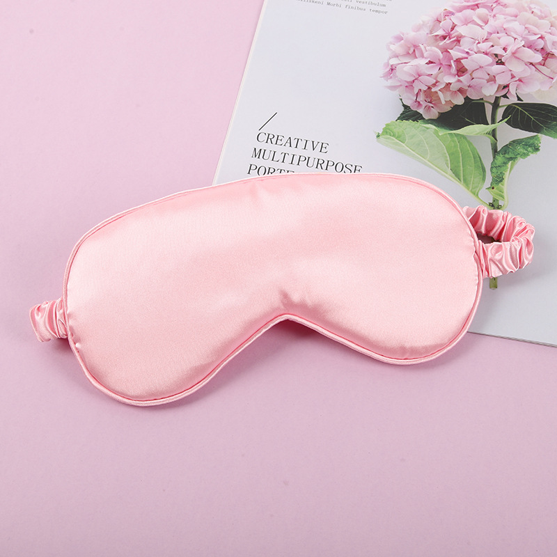 New double-sided sleep eye mask, shading light, travel solid color, not easy to get stuffy, beauty thin, light and light, eye protection, anti-mite simulation silk material