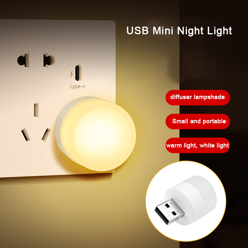 USB Night Light LED Eye Protection Table Lamp 5V 1W (1PCS)