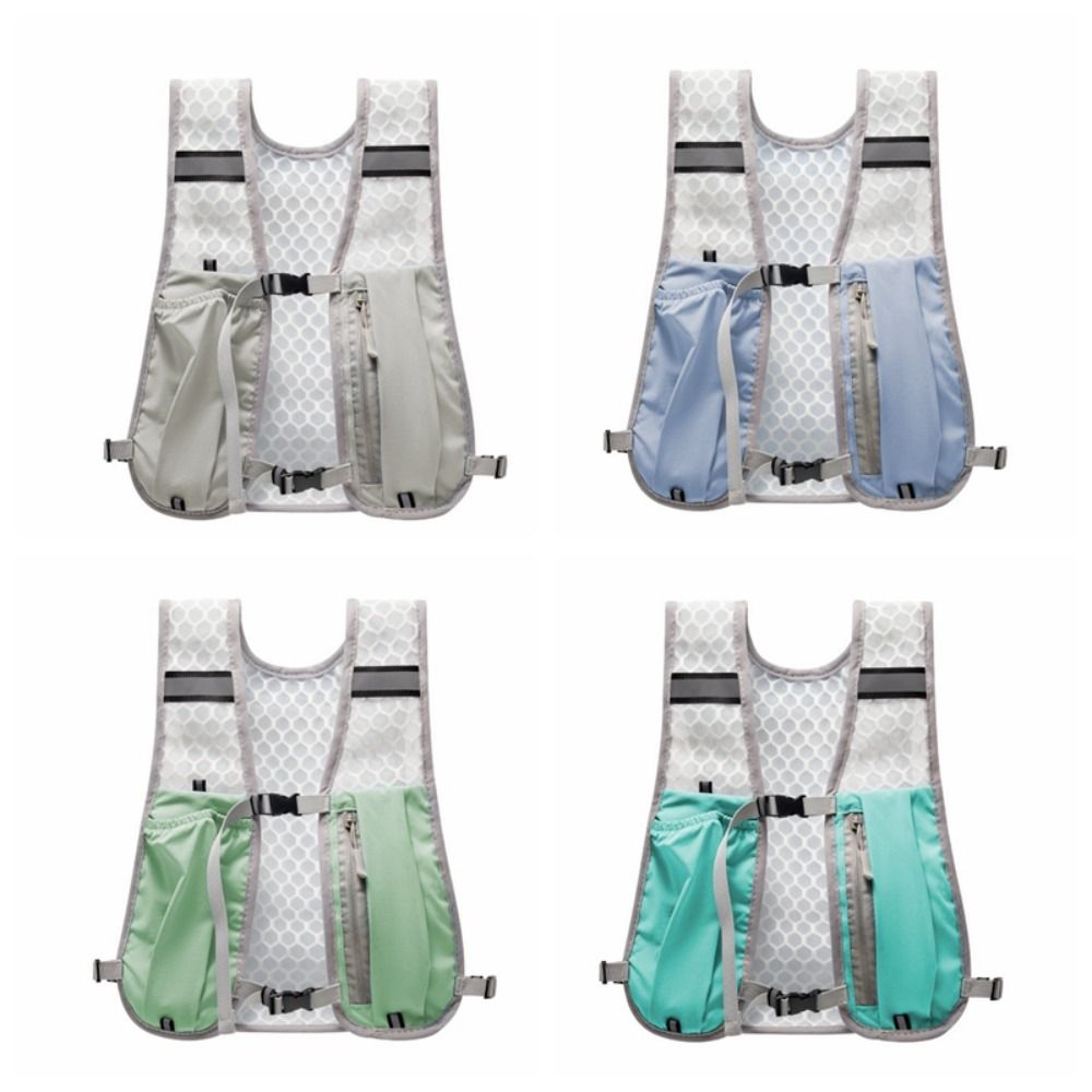 Multiple Pockets Chest Pack Running Storage Vest Lightweight Waterproof Nylon Running Hydrating Backpack Breathable Reflective Hydration Running Vest Biking Hiking