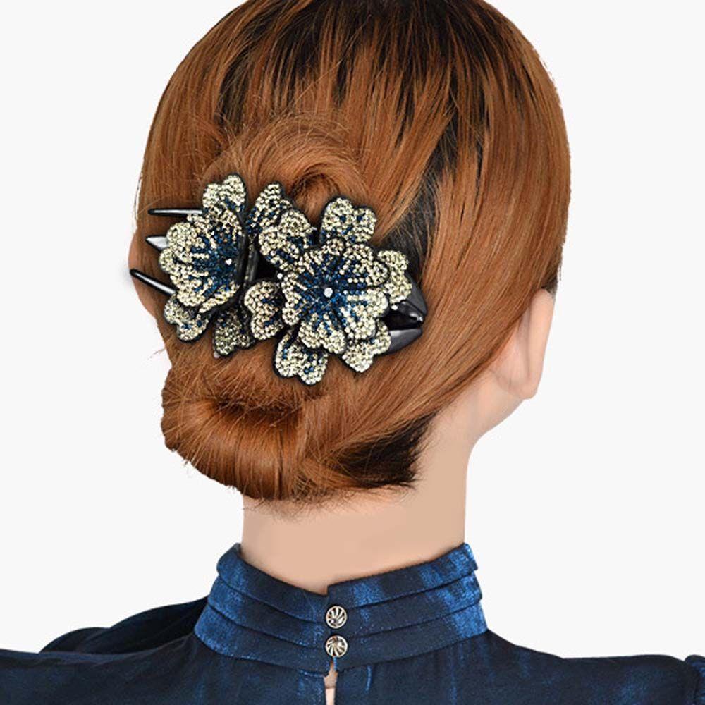 Simple Elegant Mother Hair Claw All-match Antiquity Headwear Resin Duckbill Clip Female Hair Accessories Hairpin Flower Hair Clip