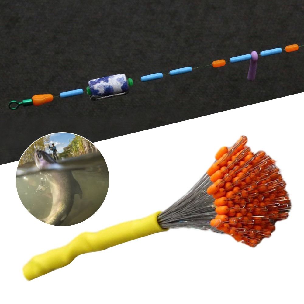 200pcs New Line Tackle Accessories Fishing Bobber Stopper Half bead Float Rubber Bean S/M/L Soft Space Beans Lakes Rivers Sea
