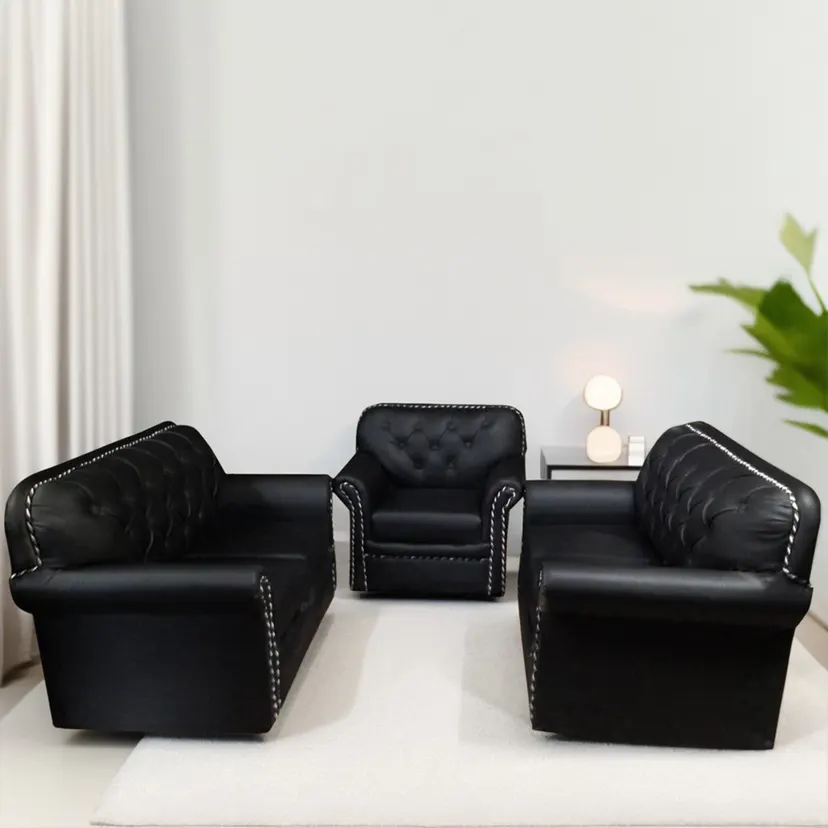 Burfy Black Sofa Set