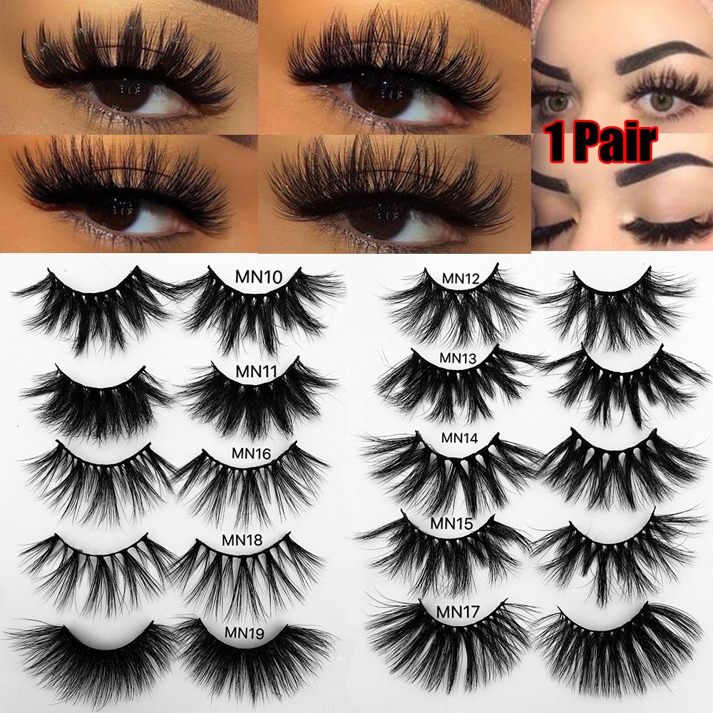 SKONHED 1 Pair Beauty Makeup Dramatic Wispy Cross Handmade False Eyelashes 3D Soft Mink Hair 27mm Lashes Eye Lash Extension