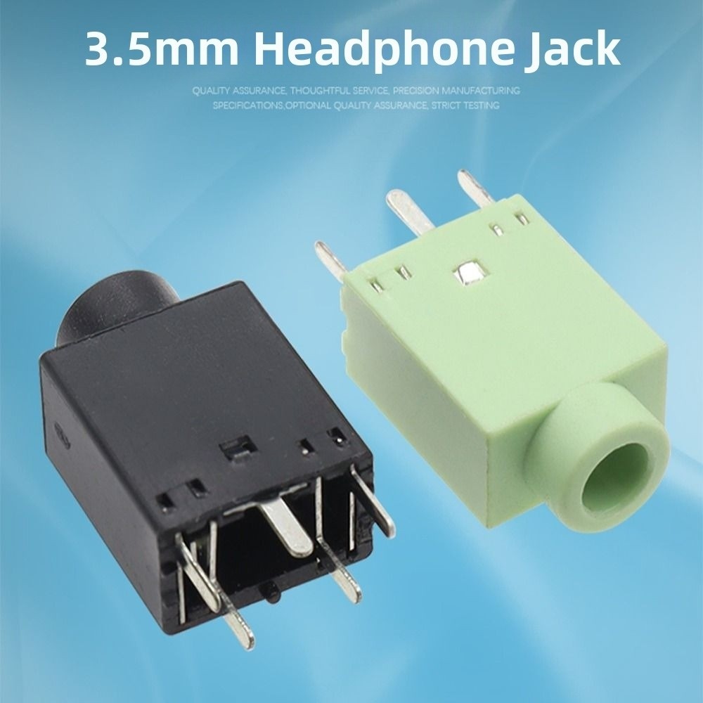 10Pcs New 3.5mm Headphone Jack Socket Vertical Mount Straight Plug Audio Jack Socket Double Channel Headphone Connector Audio Equipment Repair