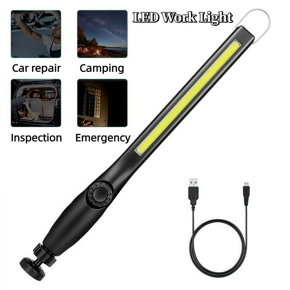 New COB LED Work Light Super Bright Cordless Flashlight with Hook Brightness Adjustable Inspection Lights Car Repair Outdoor Camping