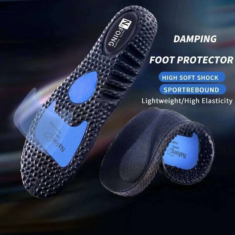 1 Pair Elastic Shock Sneaker Breathable Sweat Absorbing Height Increasing Relieve Leg Fatigue Insoles