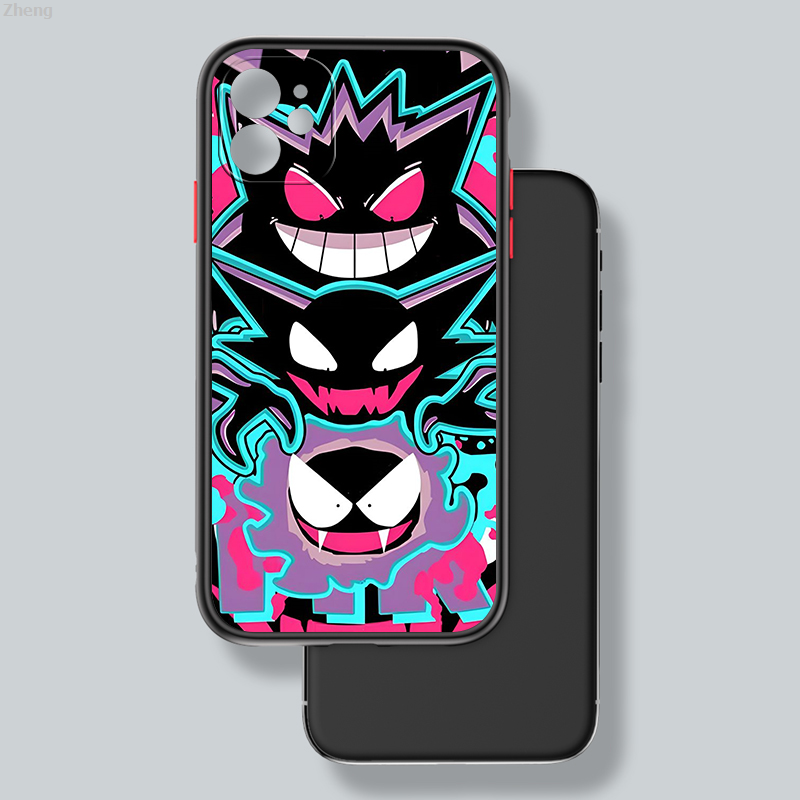 NEW Zheng Sales promotion Shell Sand Translucent Phone ro MaxS XR X12 11 14 13 Pokémon Gengar for iPhone 15 Ultra Mini X 8 7 P Plus Grind