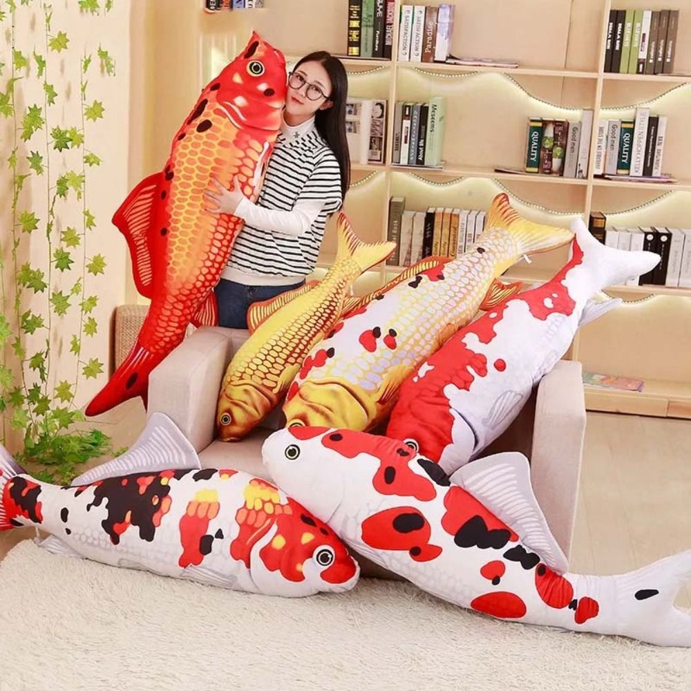 Funny Cartoon Fish Simulation Carp Plush Toy Goldfish Carp Cartoon Fish Stuffed Doll Stuffed Lovely Plush Goldfish Pillow Dolls Girls Xmas Gift
