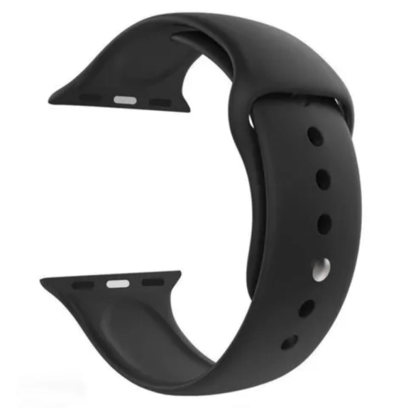 42Mm & 44Mm and 45mm Soft Silicone Replacement Strap for Apple Watch ( Black )