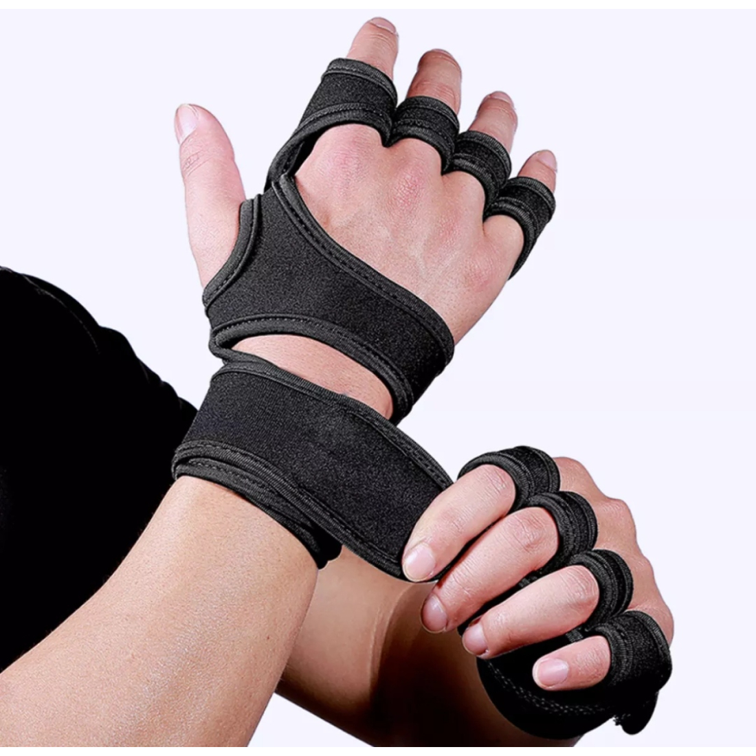 Black Weight Lifting Fitness Gym Gloves For Men And Women With Antiskid Wrist Support - Gym Gloves |