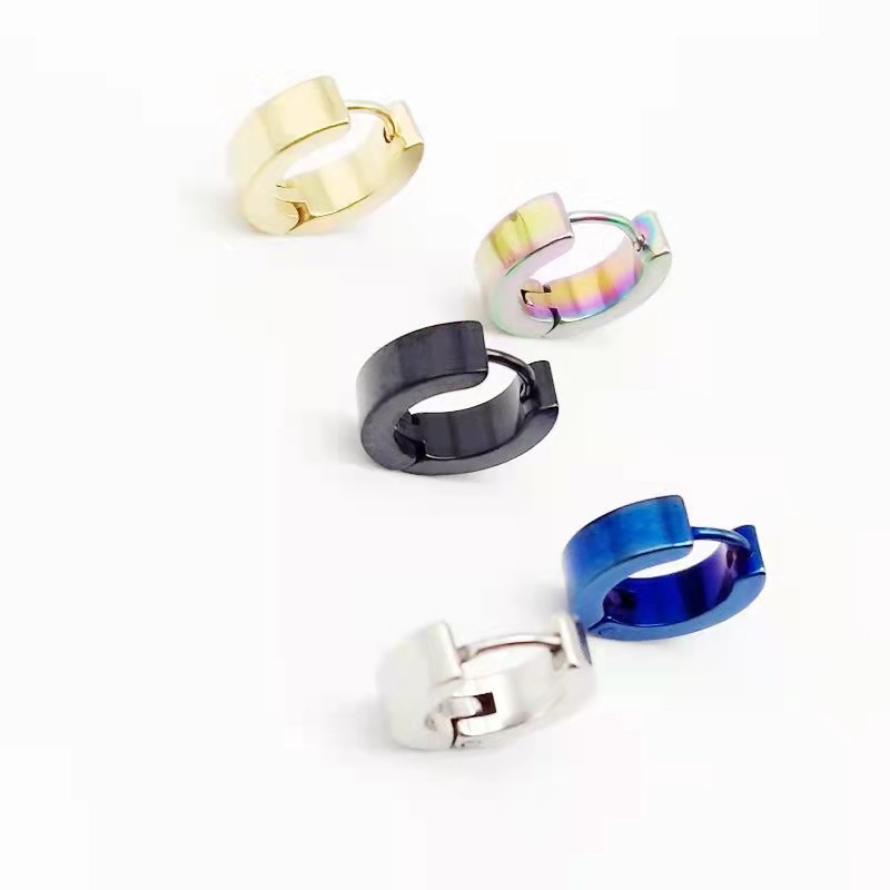 【New arrivals】Japanese and Korean Fashion Men's Popular Flat Round Ear Clip Women's Tassel Small Ear Bone Buckle Earrings