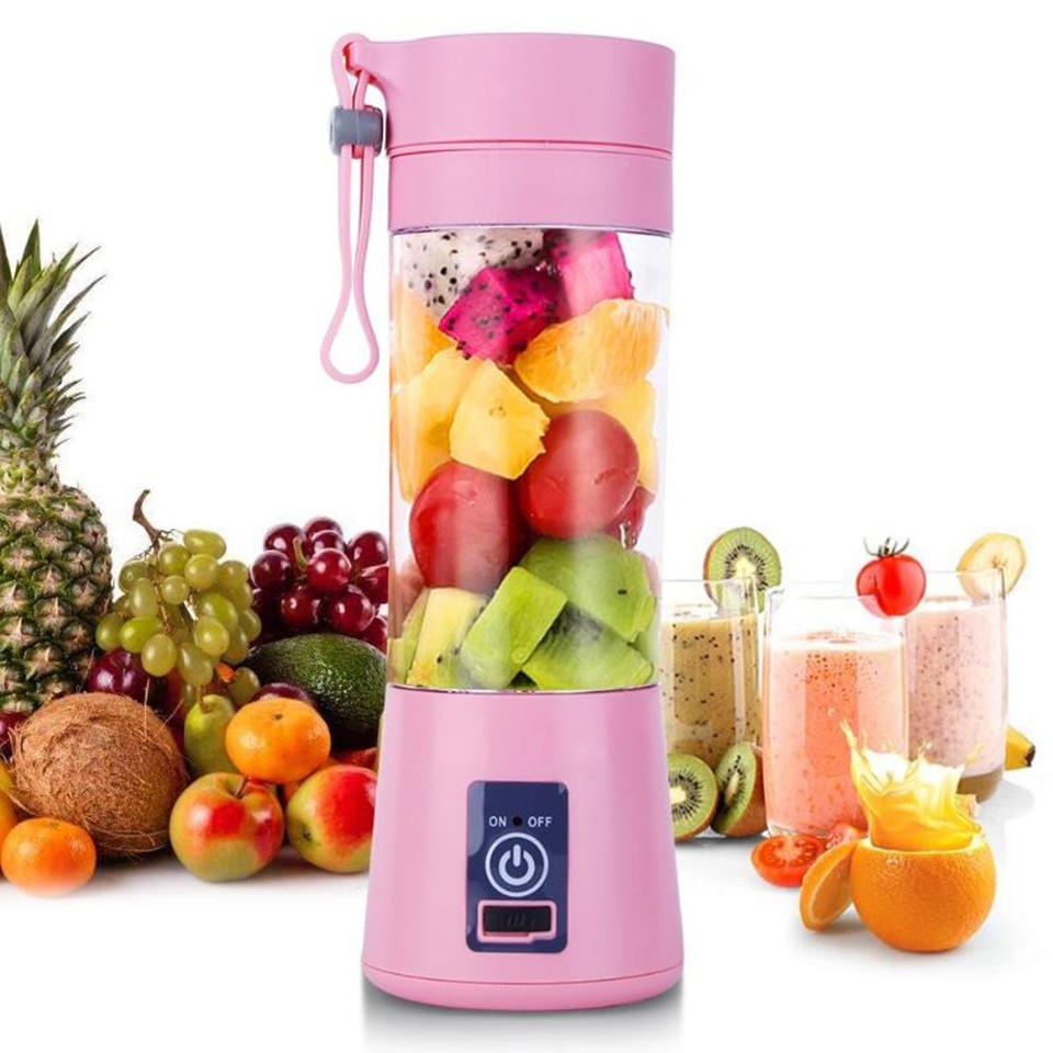 4 Blades Mini USB Rechargeable Portable Electric Fruit Juicer Smoothie Maker Blender Machine Sports Bottle Juicing Cup Juicers