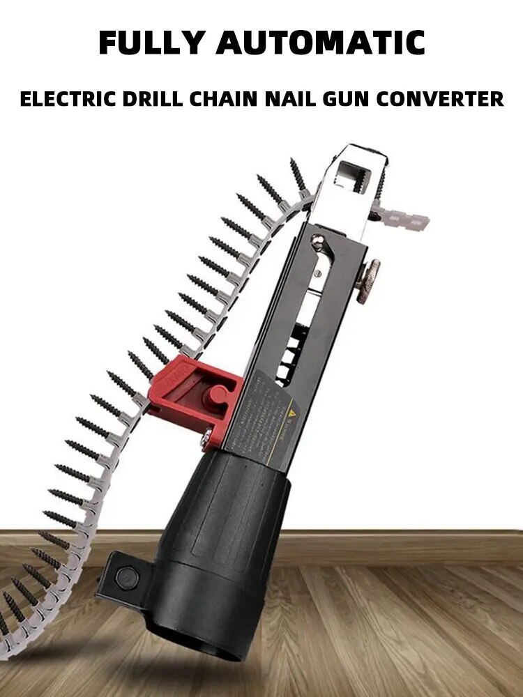 1 Set Chain Screw G-un Head Automatic Nail G-un Electric Batch Woodworking Decoration Rechargeable Self Tapping Screwdriver