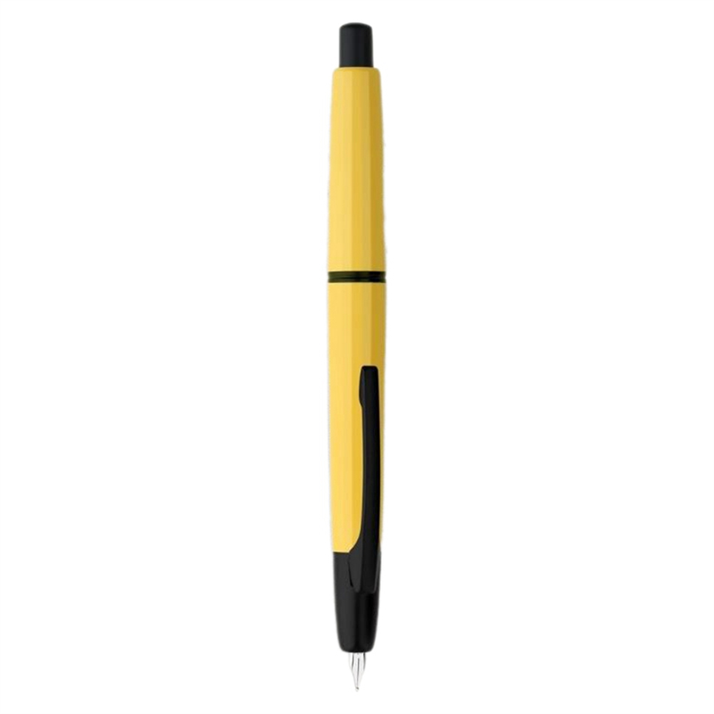 Press Resin Fountain Pen Yellow(Black Clip)