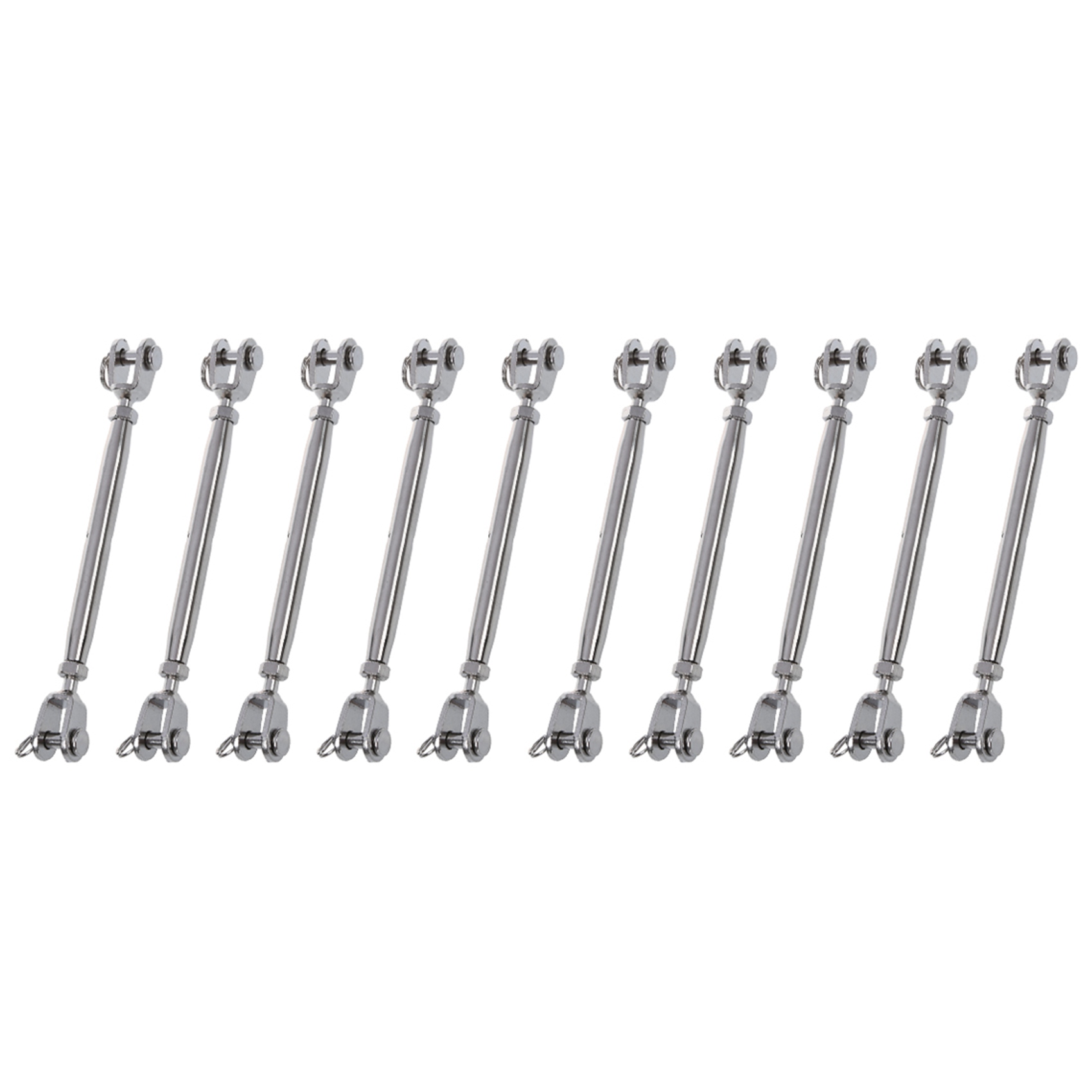 10X 304 Stainless Steel Rigging Screw Closed Body Jaw Jaw Turnbuckle 7/32 inch Thread
