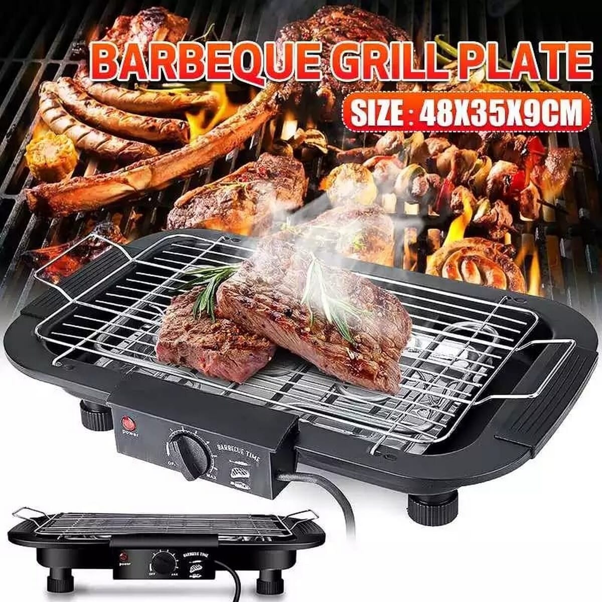 Smoke Free Electric Barbeque Grill - 2000W