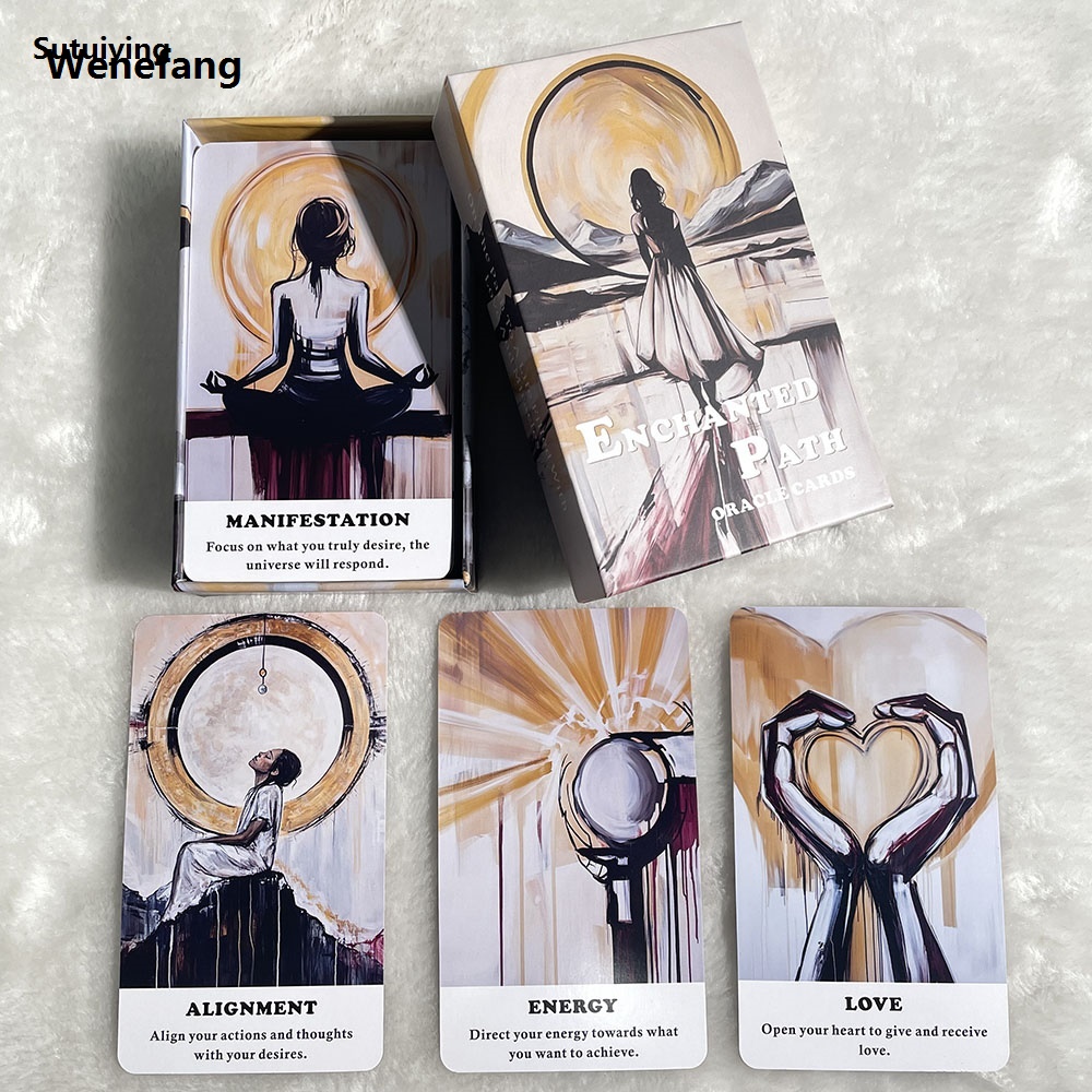 Wenefang Sutuiying Enchanted Path Oracle Deck, Tarot Cards, On The Path To A Life Fifty 2025 New percent discount Filled With Love And Miracles, 54-Cards With Keywords, 12x7cm