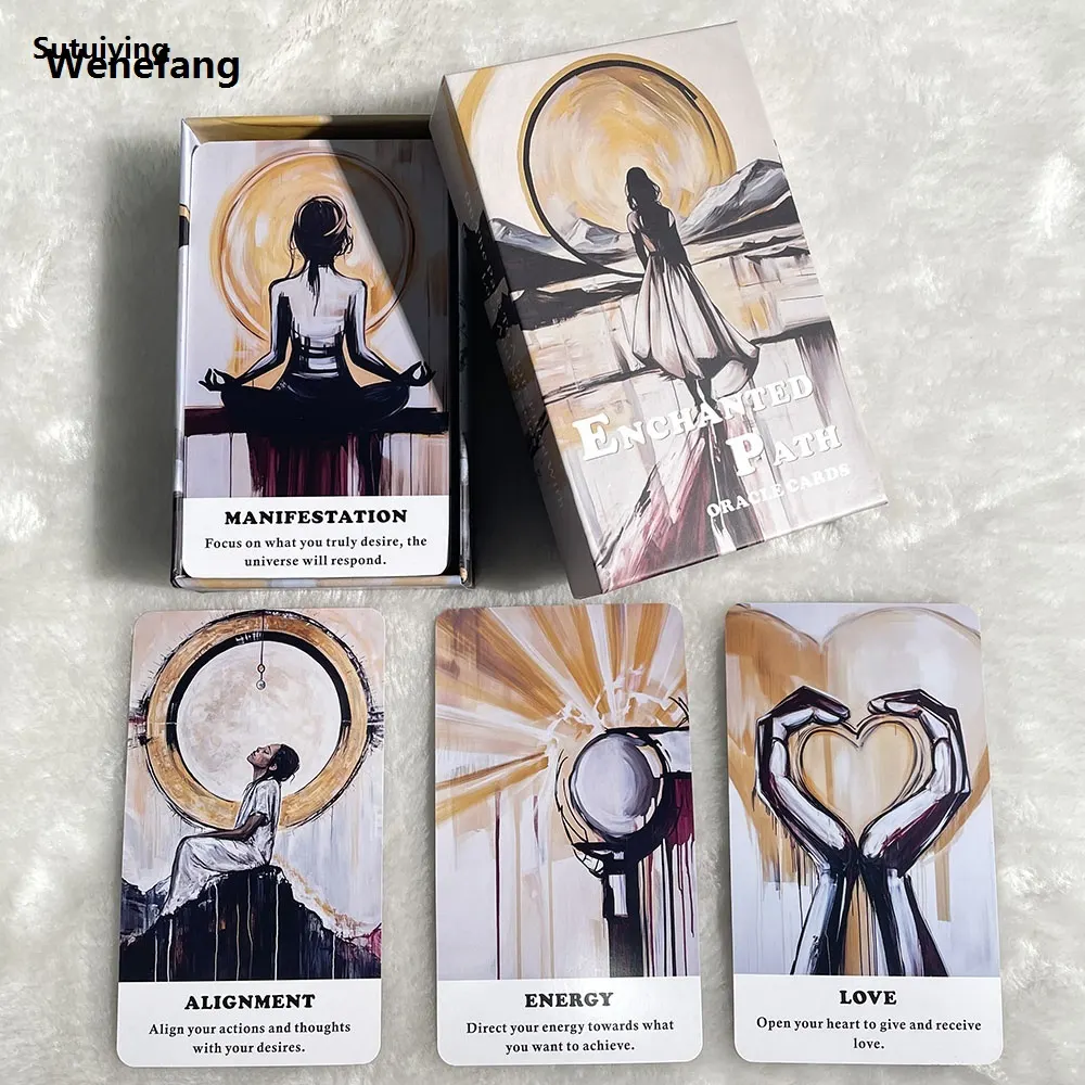 Wenefang Sutuiying Enchanted Path Oracle Deck, Tarot Cards, On The Path To A Life Fifty 2025 New percent discount Filled With Love And Miracles, 54-Cards With Keywords, 12x7cm - image 1