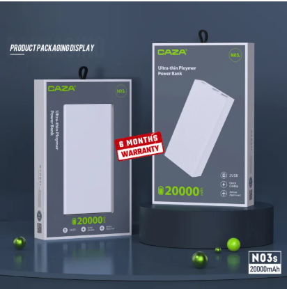 CAZA N03s 20000mAh Powerful Power bank Light Weight And 6 Months Brand warrenty