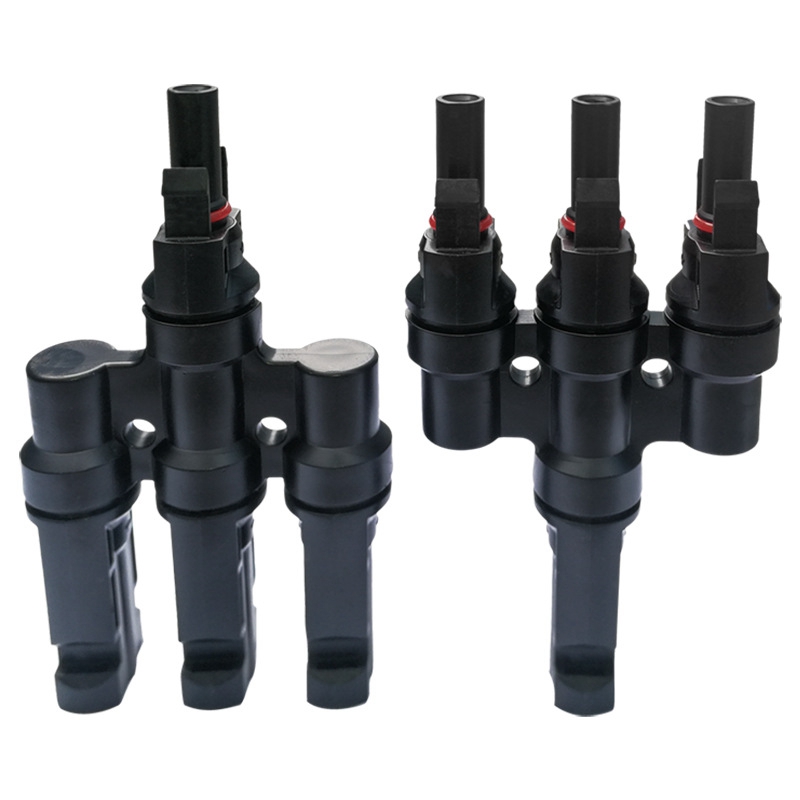 3 to 1 Solar Panel T Branch Panel Cables and Connectors Kit (1 Pair)