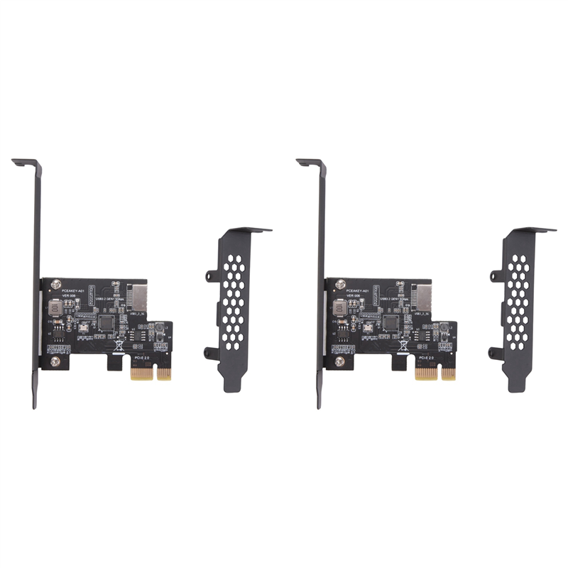 NAMUNY 2X PCI-E 1X to USB 3.2 GEN1 5Gbps Type-E A-Key Expansion Card,Front Panel Type-C Interface for Desktop PC(ASM1042A)