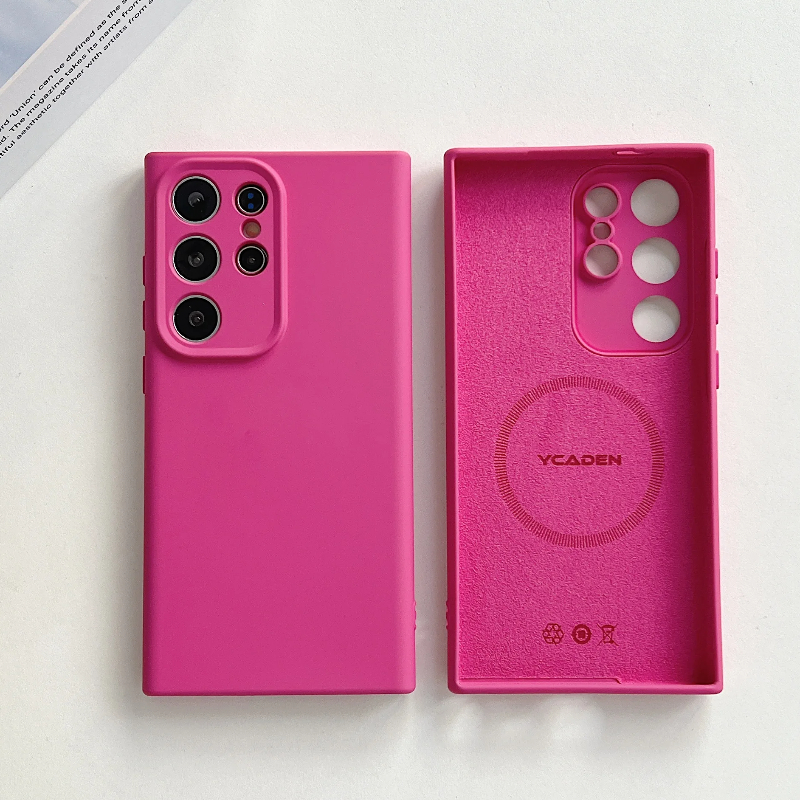 NEW HODON Luxury Liquid Silicone Magnetic Phone Case For Samsung S25 Ultra S25Plus Magsafe Cases Wireless Charging Bright Glossy Protection Back Cover