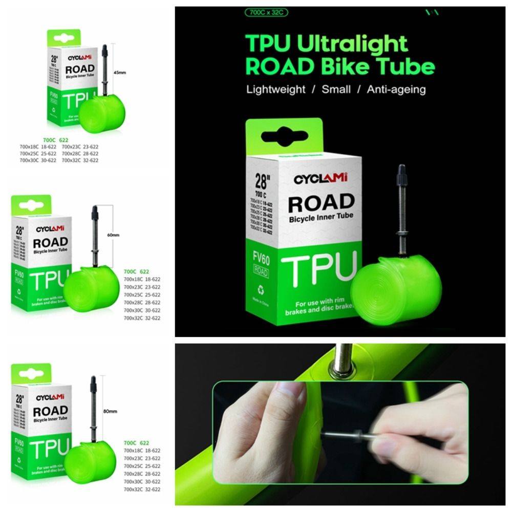 Portable TPU Bicycle Inner Tube French Valve Ultralight Bike TPU Inner Tube 700C Anti-ageing Road Bike