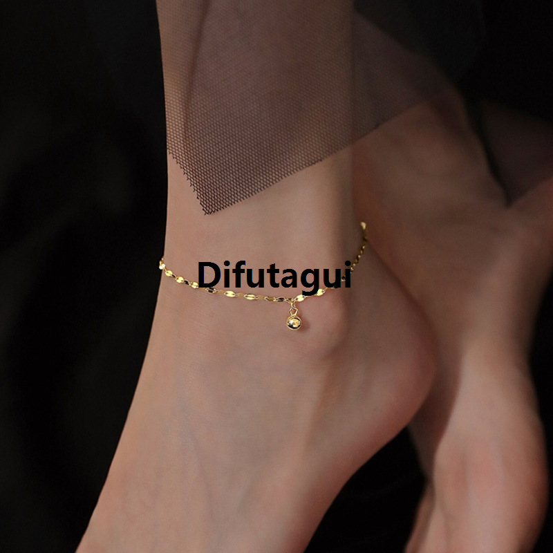 Difutagui Minimalist Silver Color Anklet Bracelet On The Leg Fashion Beads Bargain price Girls Anklets Barefoot For Women Leg Chain Beach Foot Jewel