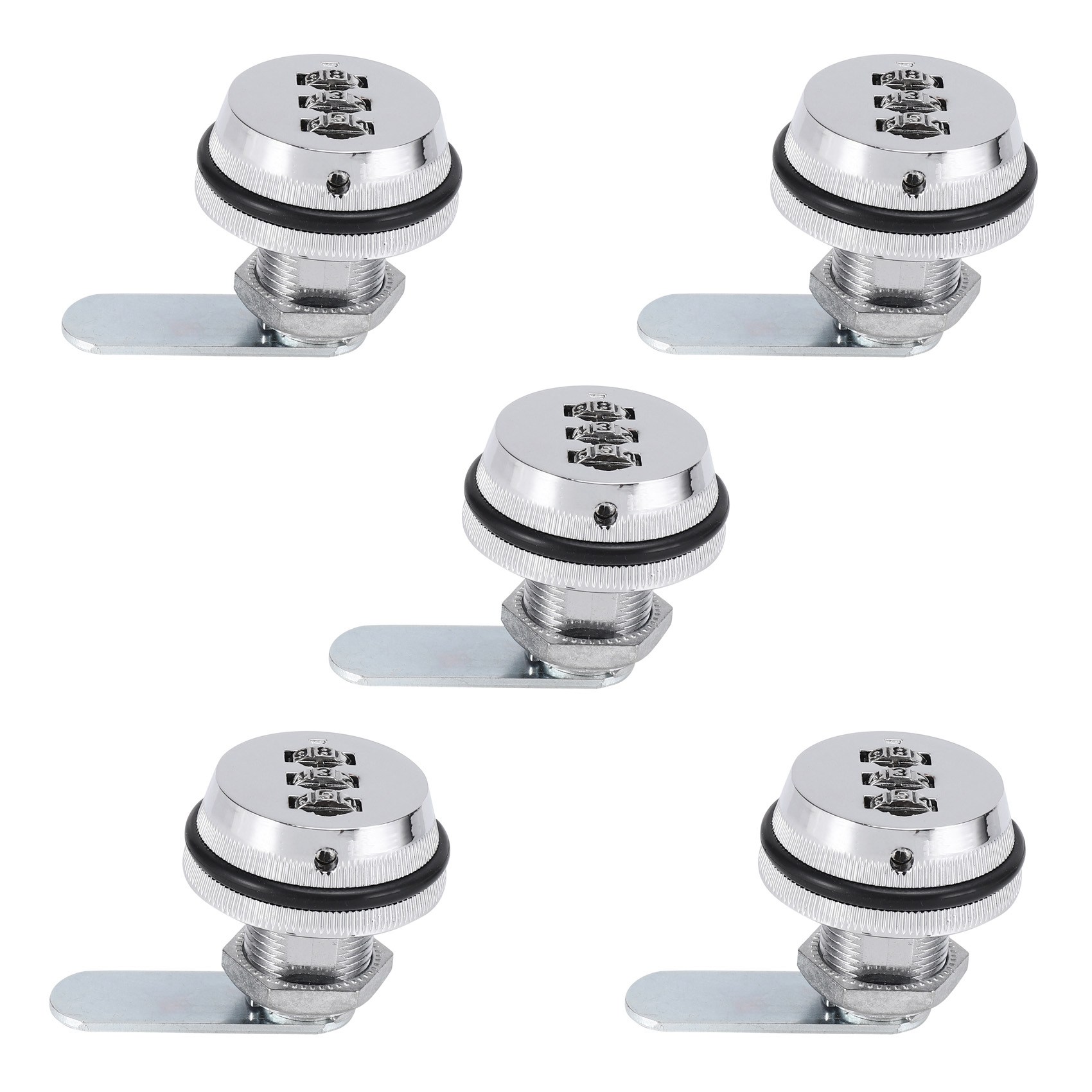 fasdaga 5X Alloy Code Combination Cam Lock Keyless Post Mail Box Cabinet RV 3 Dial Silver