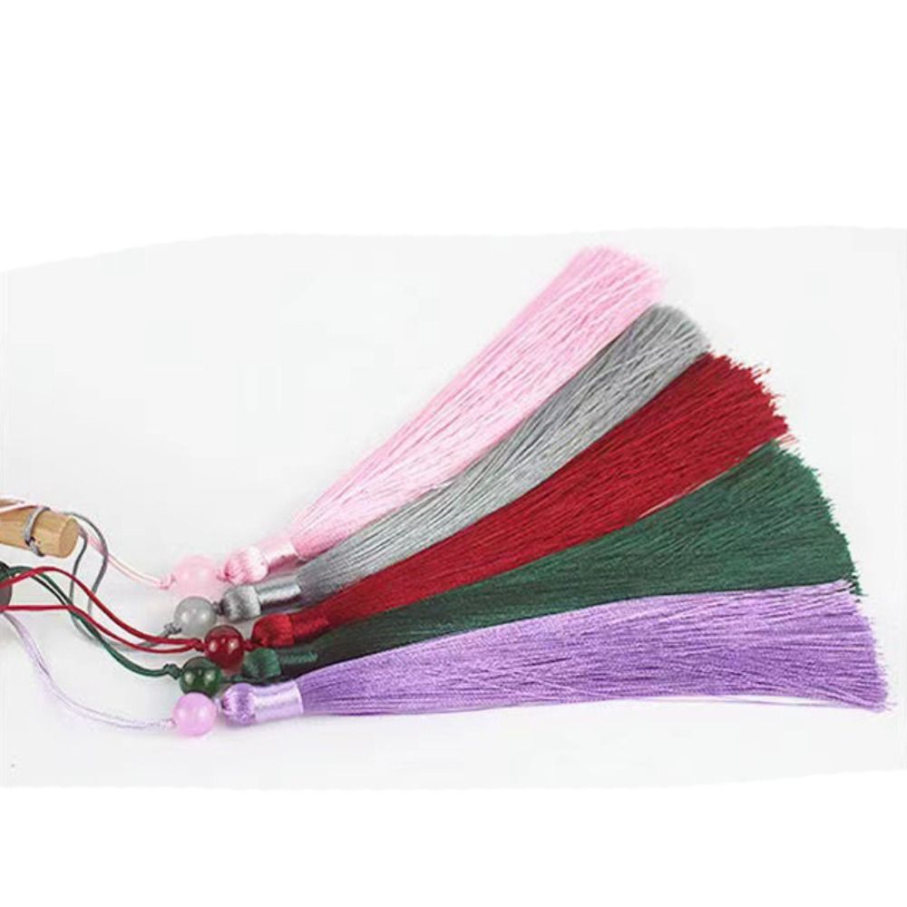 Party Supplies Chinese Style Chinese Embroidery Fan with Tassels Floral Pattern Silk Fan Translucent Handheld Tuan Fan Photography Prop