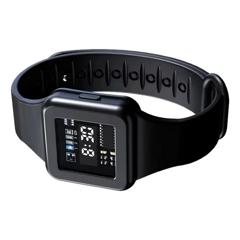 Outdoor Mosquito Repellent Wristband Frequency Adjustable Electronic Watch Portable Ultrasonic Bracelet Mosquito Black