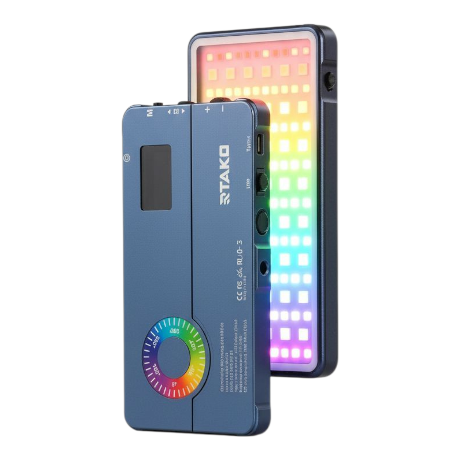 RTAKO RDJ-03 RGB LED Video Light - Portable Photography Fill Light with 2500-9000K CCT, HSL, FX Modes | 360° Full Color | 4000mAh Battery | For Camera & Phone | Vlog, Live Stream, Portrait Lighting