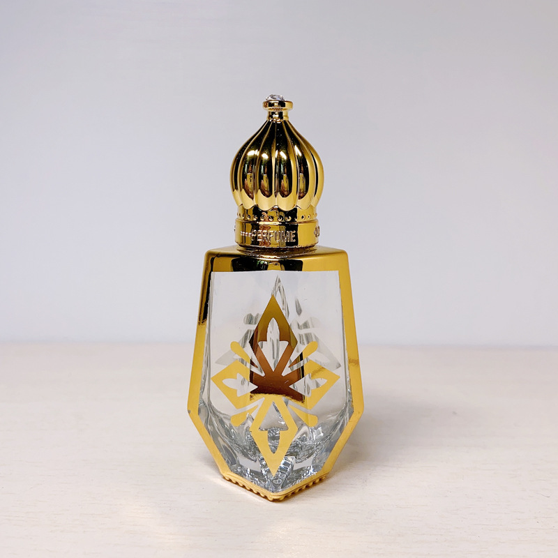 New Perfume Bottle 12ML Essential Oil Sub Bottled Gold Glass Portable Frag Skinc Mixing Sample Empty Bottle Massage Roller Bottle