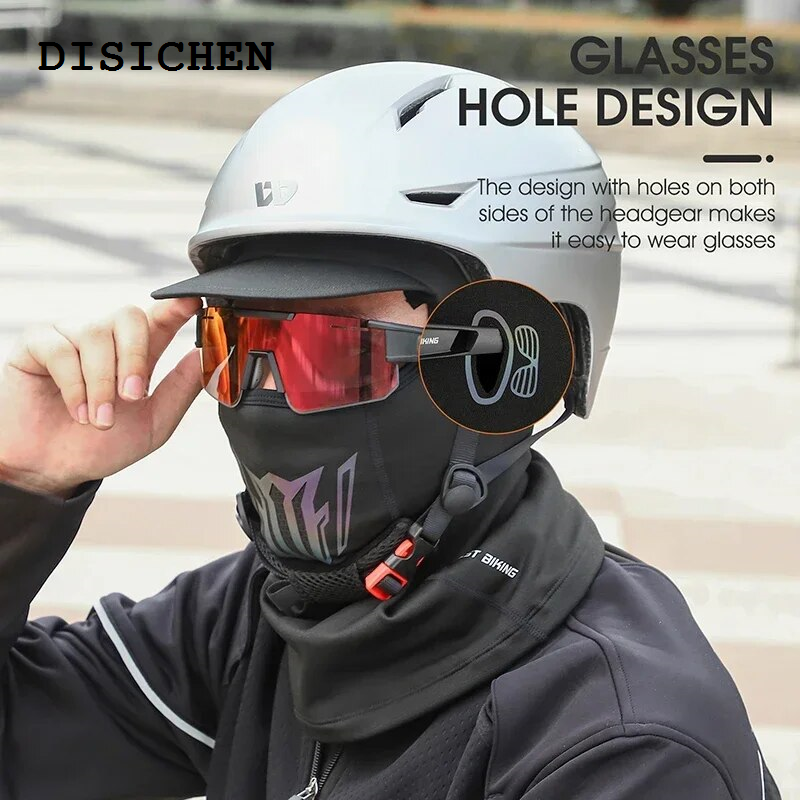 DISICHEN WEST BIKING With Brim Men Women Face Mask Winter Warm Bicycle Motorcycle Helmet Inner Cap Fishing Cycling Balaclava Travel Hat