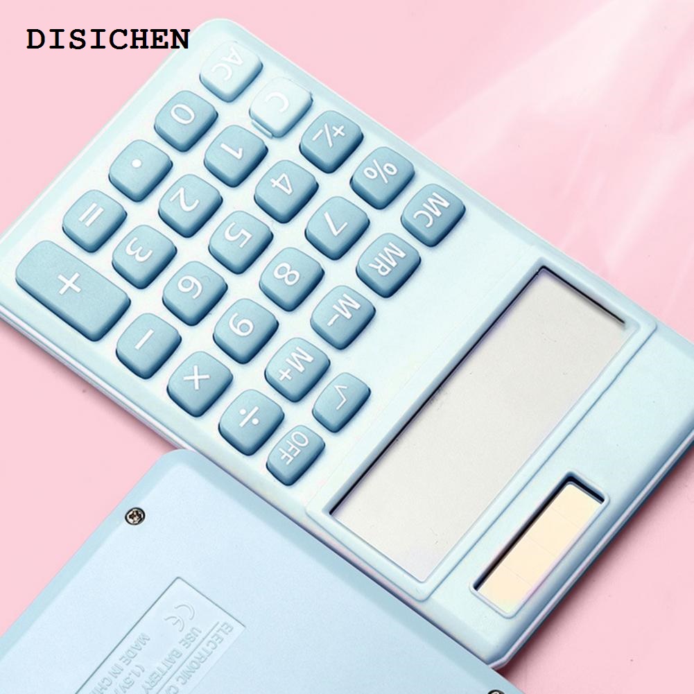 DISICHEN Portable New Solar Power Calculator 8 Digit Display Basic Standard Calculators for Business