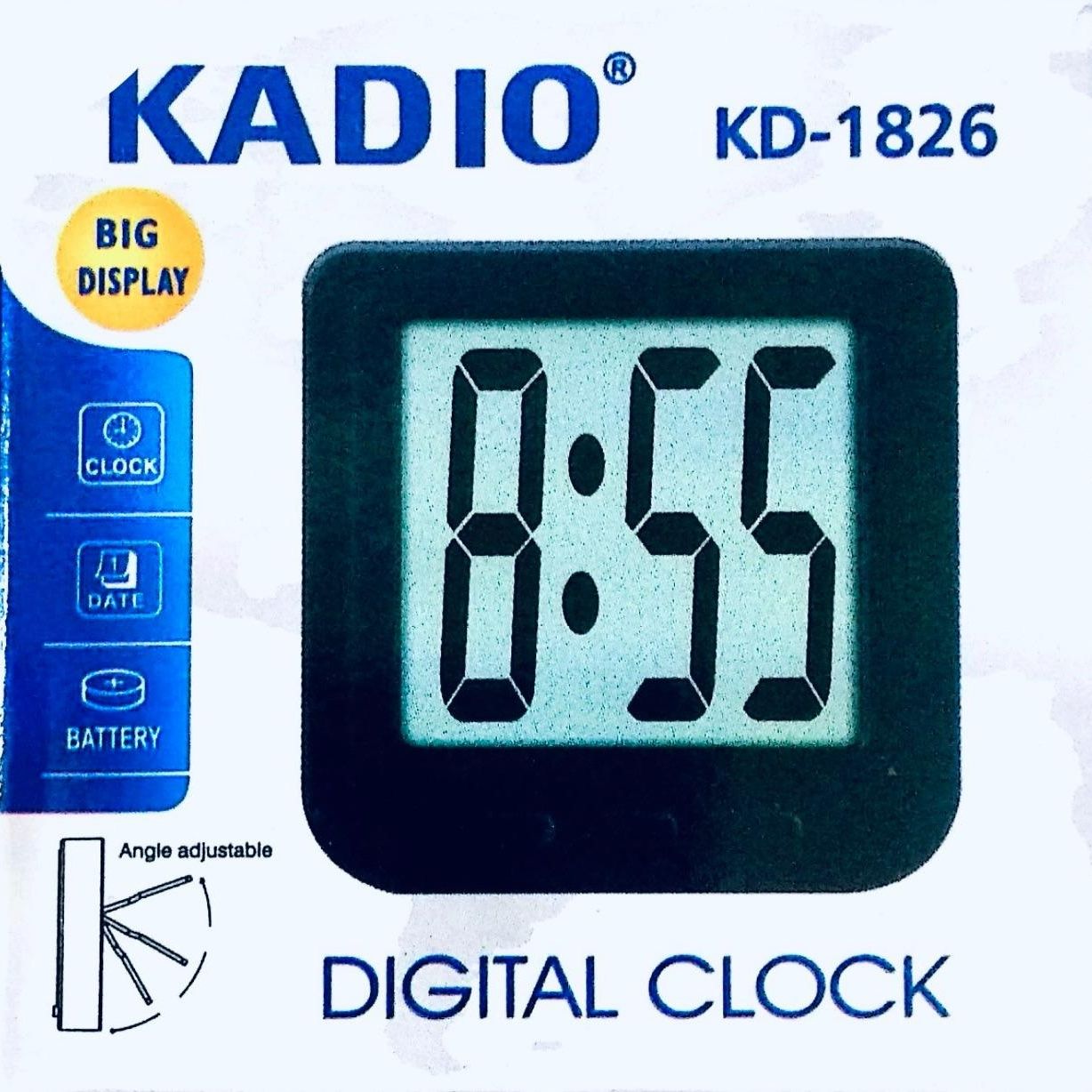 Kadio KD-1826 Digital Table Clock | Large Display, Portable Alarm & Countdown Timer for Home, Car & Kitchen