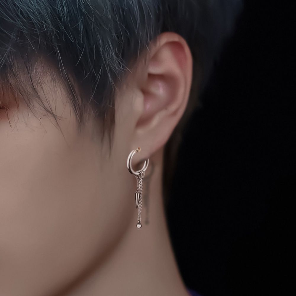 Punk Simple Chain Women Fashion Jewelry Tassel Men Hoop Earrings Stainless Steel Earrings Ear Studs
