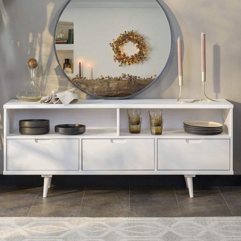 Kamakhya Decor Tv console Simple Rack With Three Drawer