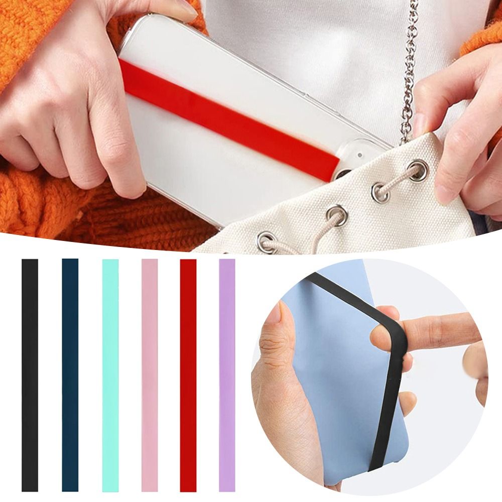Sipmle Silicone Phone Strap Elastic Soft Phone Hand Band Colorful Phone Holder Finger Grip Phone Accessories