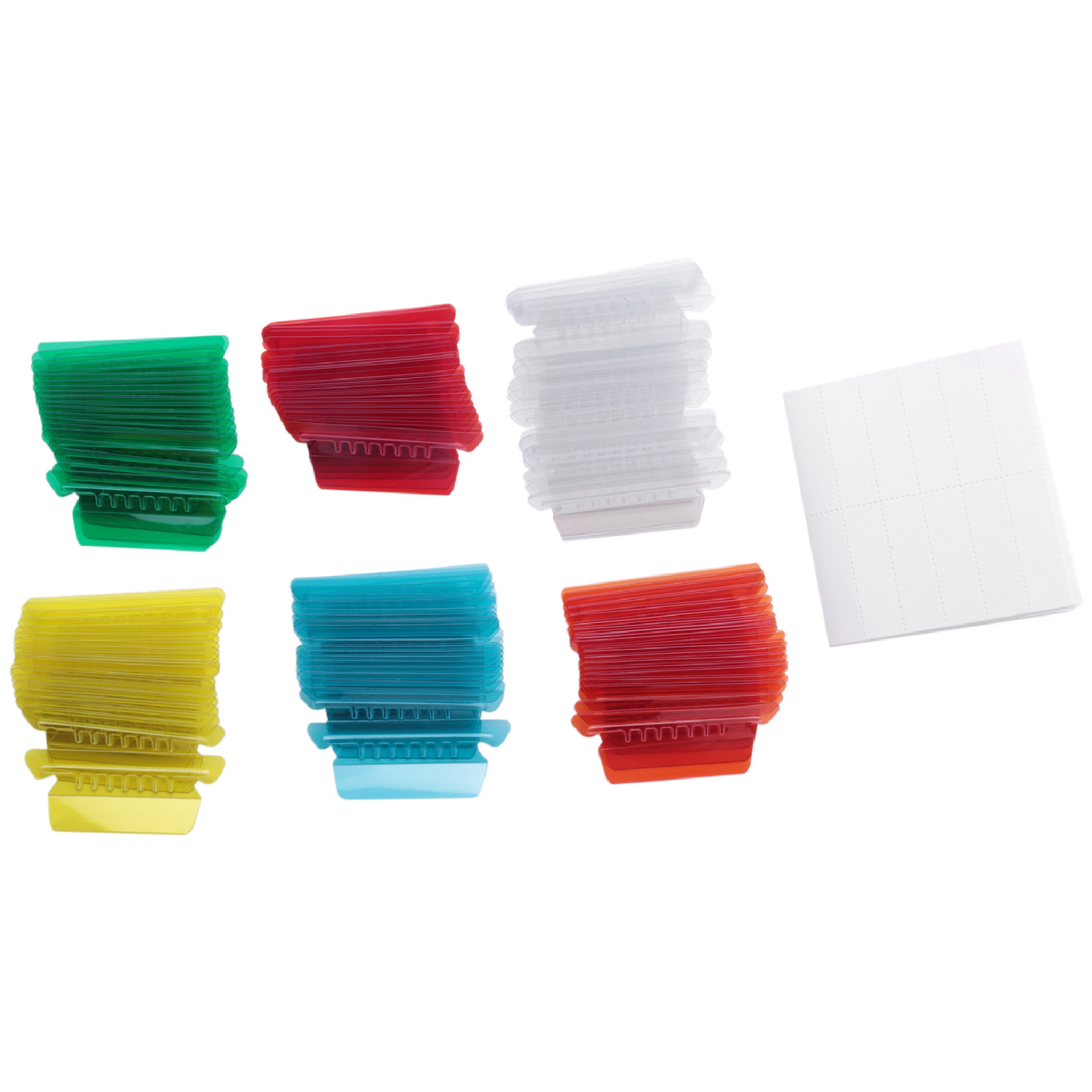 NAMUNY 120 Sets Multicolor Hanging File Folder Tabs with Blank Inserts 2 Inches Plastic Hanging File Tabs for Hanging Folders