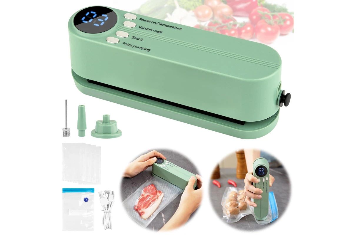 Mini Cordless Vacuum Sealer,3-in- 1 Handheld Vacuum Sealer, Rechargeable Resealer Machine, Portable Bag Sealing, Travel, Food Storage (Multicolor)