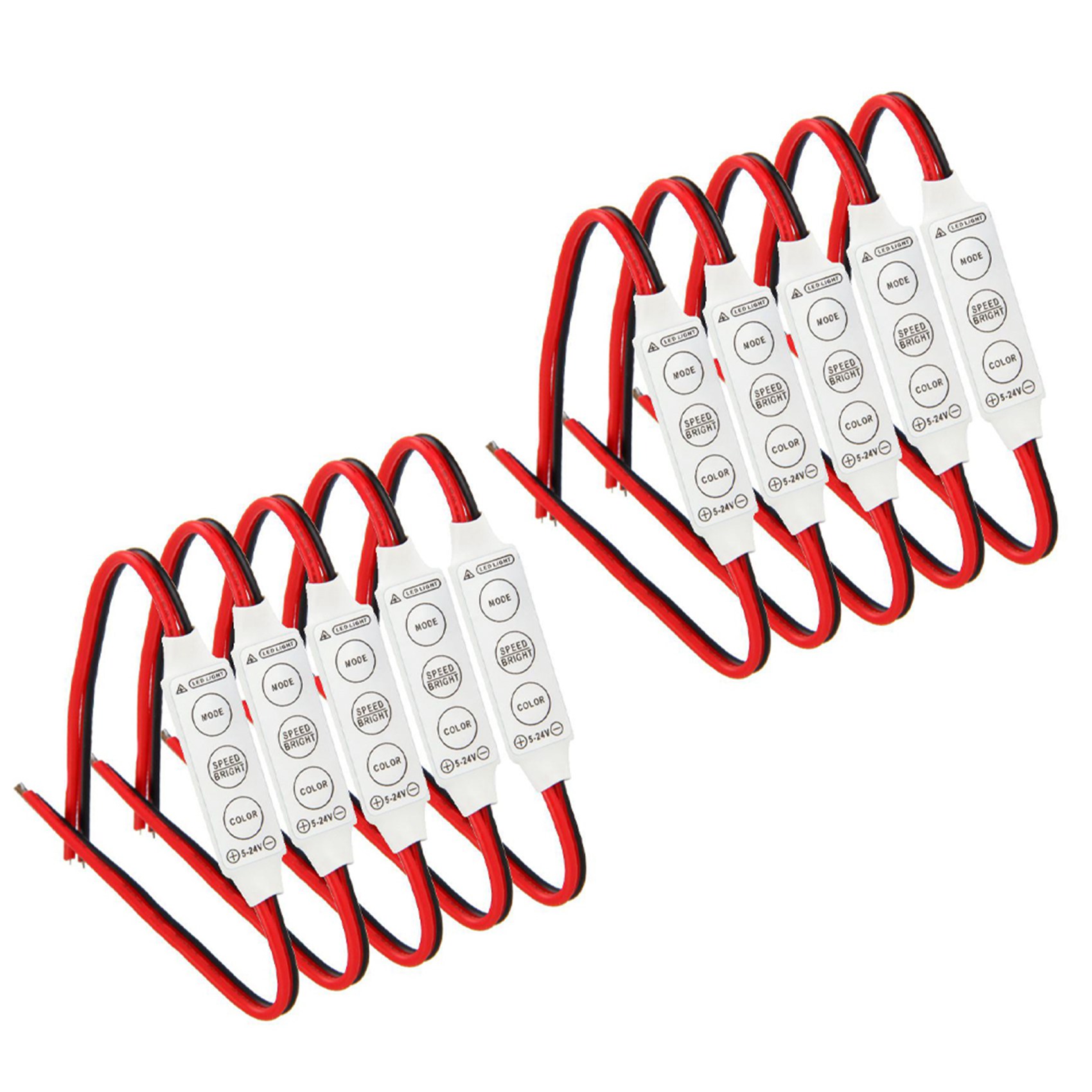 10 x 12V Wired Control Module with Strobe Flash For Car or Household LED Strip/Bulbs